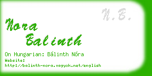 nora balinth business card